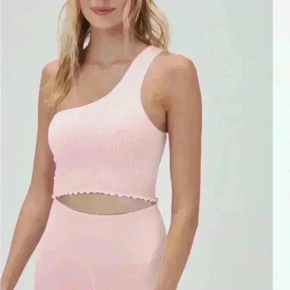 Spiritual Gangster Tops - NWT SPIRITUAL GANGSTER LUNA ONE SHOULDER SEAMLESS TANK - PEONY Xs/s